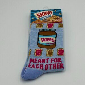 New Skippy Peanut Butter Novelty Crew Socks Size 6-12/13 - Men's/Women's - NWT